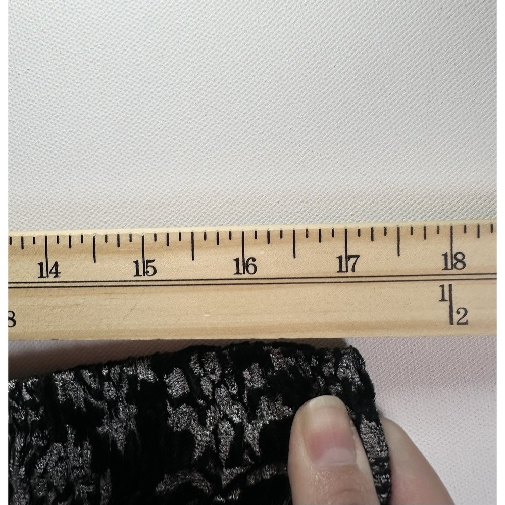 Double D Ranch Wear LARGE Black Silver Velvet Pull On Tiered Maxi Romantic Skirt - Picture 13 of 14